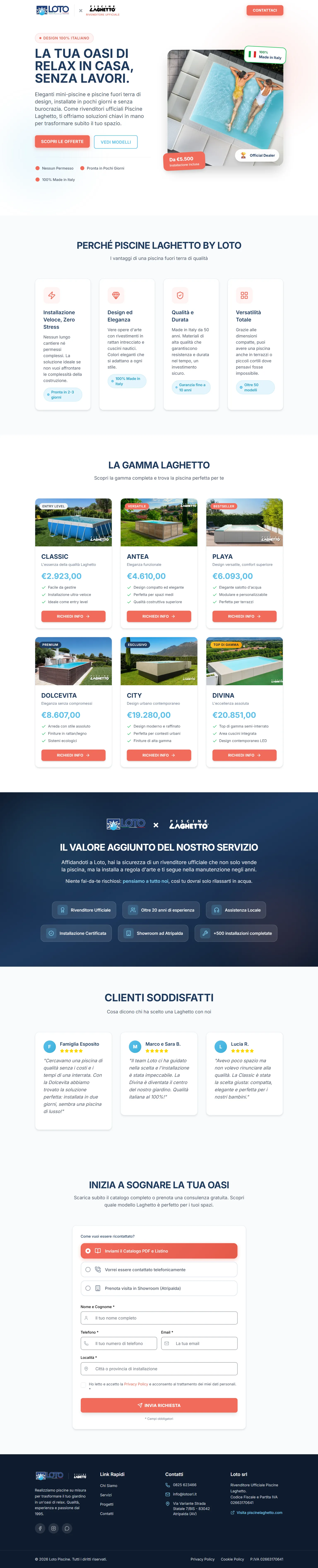 Schermata scorrevole di Landing Page — https://lotopiscine.it/piscine-laghetto