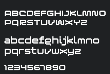 Specimen del font Blessed: maiuscole, minuscole e numeri
