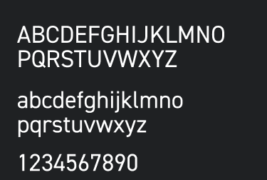 Specimen del font DIN 2014: maiuscole, minuscole e numeri